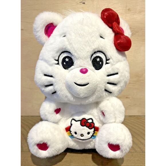 Sanrio x Care Bears Hello Kitty Loves Cheer Bear 10-inch NWOT - Picture 1 of 5